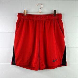 NIKE Red Black Dri-Fit Gym Workout Activewear Shorts Size Medium‎